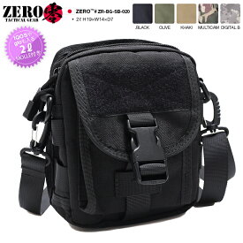 迷彩 バッグ 零 ZERO スマホショルダー ミニ ショルダーバッグ MOLLE対応サコッシュ ポーチ メンズ レディース 黒 オリーブ カーキ マルチカム 迷彩柄 無地 シンプル サバゲー アウトドア キャンプ 登山 ZR-BG-SB-020