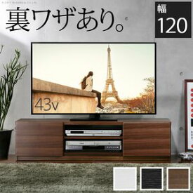 【ポイント4倍】テレビ台 テレビボード ローボード 背面収納TVボード 〔ロビン〕 幅120cm AVボード 鏡面キャスター付きテレビラックリビング収納【代引不可】 [11]