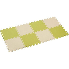 【2個セット】 シービージャパン やわらかジョイントカラーマット 約30cm 8枚組 抹茶[21]