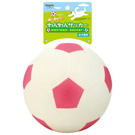 （まとめ）わんわんサッカーL ピンク （犬用玩具） 【×2セット】[21]
