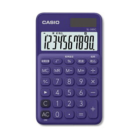 (まとめ）カシオ カラフル電卓 10桁 手帳タイプ パープル SL-300C-PL-N 1台【×10セット】[21]