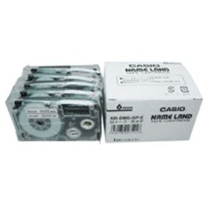 楽天市場】カシオ計算機(CASIO) テープ XR-6WE-5P-E 白に黒文字 6mm 5