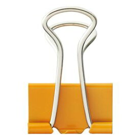 （まとめ） TANOSEE ダブルクリップ 中 口幅25mm オレンジ 1箱（10個） 【×50セット】[21]