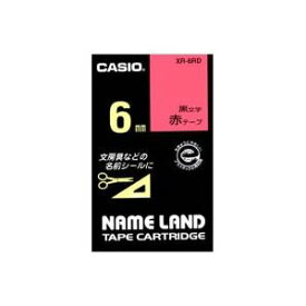 (業務用50セット) CASIO カシオ ネームランド用ラベルテープ 【幅：6mm】 XR-6RD 赤に黒文字[21]