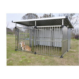 ドッグハウス DFS-M2 〔 1坪タイプ 屋外用 犬小屋 〕 大型犬 ステンレス製 犬舎 ペット用品 ペットグッズ 組立品【代引不可】[21]
