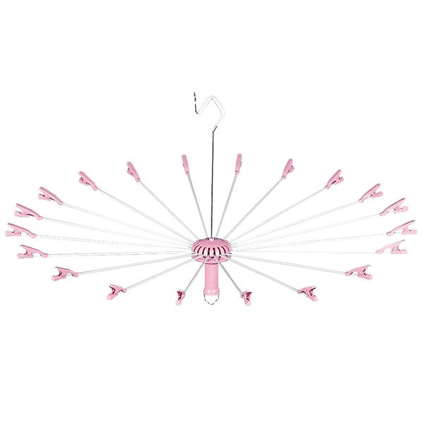 【ピンク】 パラソルハンガー/洗濯ハンガー (まとめ) 20本掛け 【×12個セット】[21] ニューハンド物干し 洗濯用品 その他