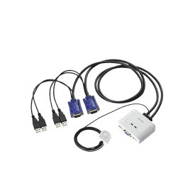 (まとめ）エレコム USB対応パソコン切替器 PC2台用 KVM-KUSN 1個【×3セット】[21]