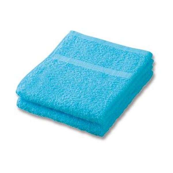 （まとめ）抗菌防臭ボーダーフェイスタオル ブルー 1パック（2枚）【×50セット】　[21] | 本家屋