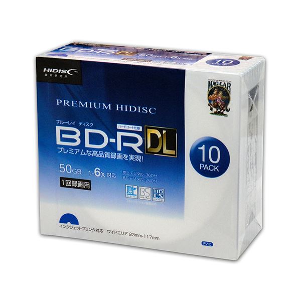 PREMIUM HIDISC BD-R 爆売り DL SALE 83%OFF 1回録画 6倍速 50GB ×10個セット スリムケース まとめ 21 HDVBR50RP10SCX10 10枚