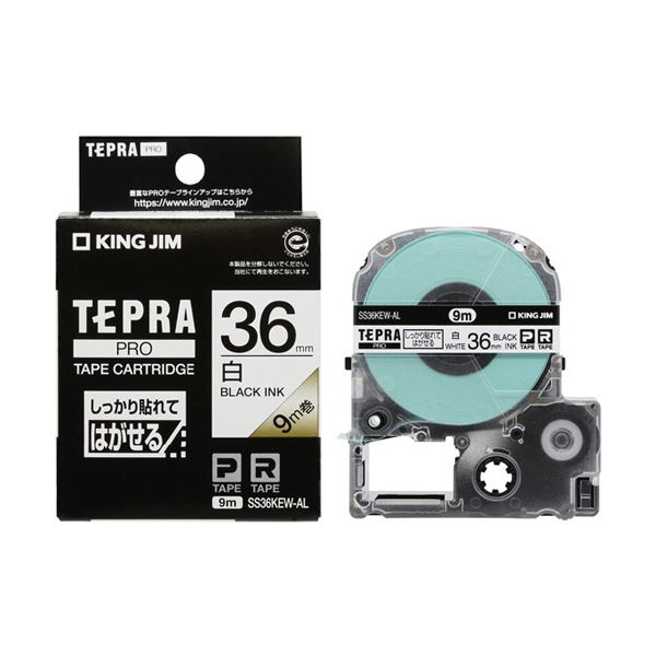 高額売筋高額売筋（まとめ）キングジム テプラ PRO テープカートリッジ しっかり貼れてはがせるラベル 36mm 白 黒文字 SS36KEW-AL  1個 [21] カメラ・ビデオカメラ・光学機器用アクセサリー