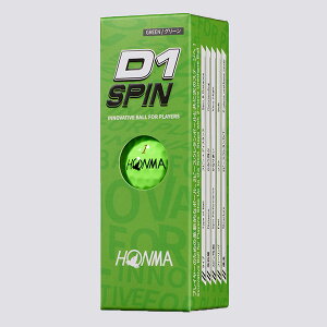 �{�ԃS���t D1 SPIN �{�[�� (�X���[�u�P��) 3������ �z���C�g �C�G���[ �I�����W �O���[�� HONMA GOLF BALL 2023�N