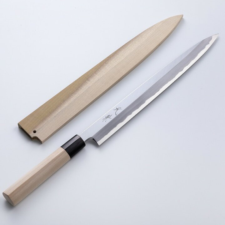 楽天市場】堺元兼 柳刃包丁 片刃 300mm 白紙2号 水牛柄 木鞘付 極上品 