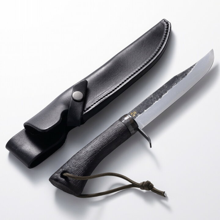 楽天市場】青紙鋼剣ナタ 150mm 黒打ち仕上げ 黒焼樫木柄 本革ケース付  