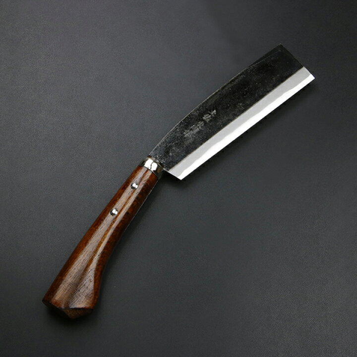 楽天市場】東周作 最高級 黒打 腰鉈 両刃180mm白紙鋼 ウォルナット鞘 