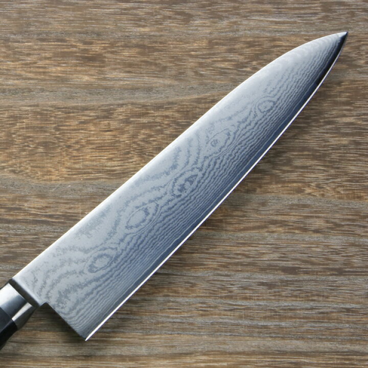 楽天市場】牛刀 両刃 210mm V金10号 ステンレス ダマスカス模様 共口金  