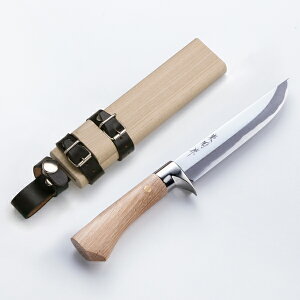 東周作 狩猟用 剣鉈 5寸 150mm 青紙鋼 磨き仕上げ 鞘付き 本職向け (火造り鉈 狩猟ナイフ アウトドア 剣ナタ キャンプ ナイフ キャンプ キャンプギア ブッシュクラフト)