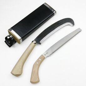 東周作 万能うなぎ鉈 180mm & 鋸210mm青紙鋼 二丁差し 鞘付き( 鉈 ナタ かずら切 カマ鉈 草刈 剪定 登山鉈 林業)