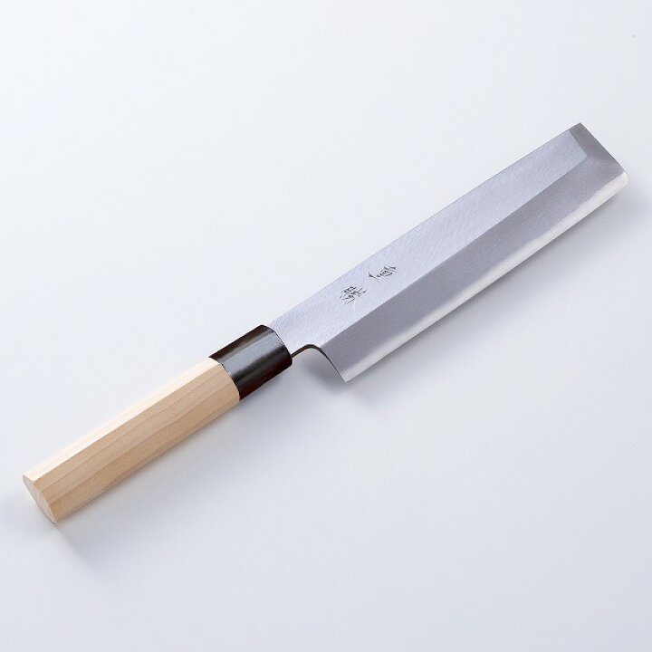 楽天市場】堺重勝 薄刃包丁 片刃 180mm 白二 鋼付き (和包丁 一般向け 