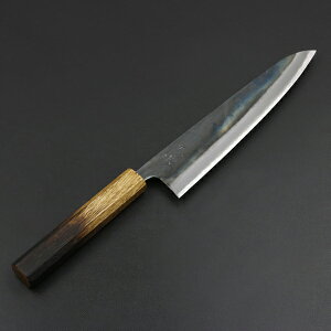 元兼 和牛刀 210mm 両刃 青紙スーパー 割込み 黒打ち仕上げ 焼き漆柄 土佐打ち刃物 極上品(和包丁 家庭用包丁 黒打ち包丁 鍛造 日本製 誕生日 母の日 プレゼント 退職祝い)