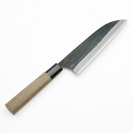 元兼 三徳包丁 165mm 両刃 青紙1号 割込み 黒打ち仕上げ クルミ柄 土佐打ち刃物 極上品(和包丁 黒打ち包…