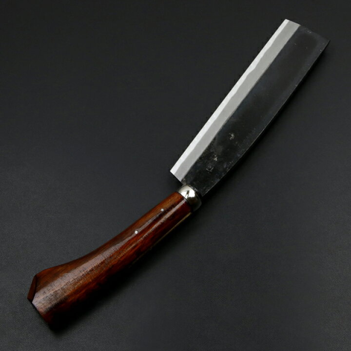 楽天市場】東周作 最高級 黒打 腰鉈 両刃210mm白紙鋼 ウォルナット鞘 