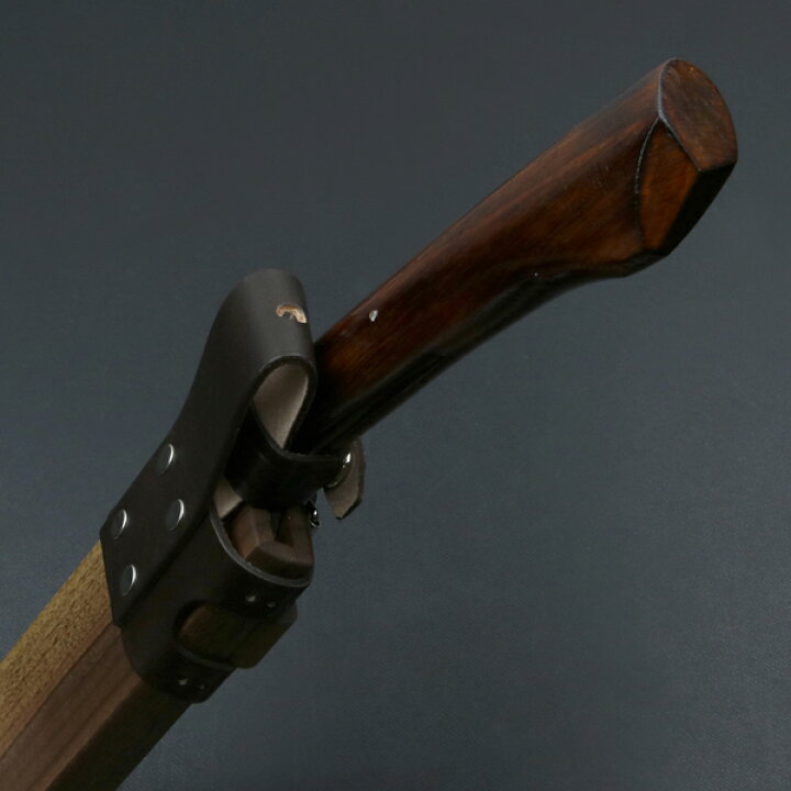 楽天市場】東周作 最高級 黒打 腰鉈 両刃210mm白紙鋼 ウォルナット鞘 