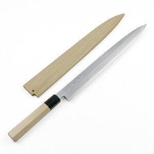 匠元兼 柳刃包丁 片刃 300mm 白紙1号 刃金つけ 水牛八角柄 木鞘付 極上品 (最高級 和包丁 刺身包丁 本職向け こだわりの逸品 日本製)