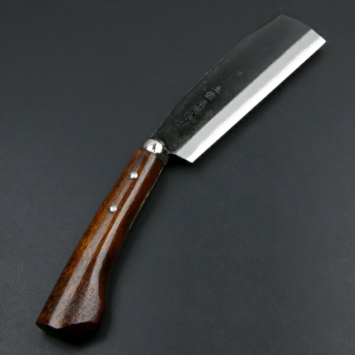 楽天市場】東周作 最高級 黒打 腰鉈 両刃165mm白紙鋼 ウォルナット鞘 