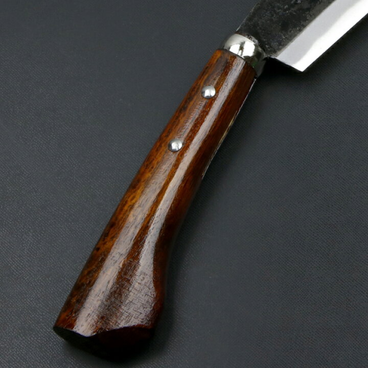 楽天市場】東周作 最高級 黒打 腰鉈 両刃165mm白紙鋼 ウォルナット鞘 