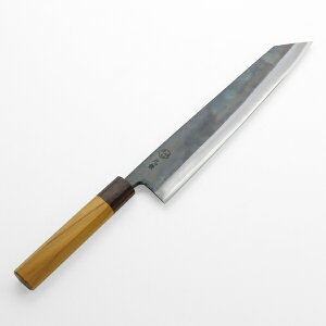 元兼 切付型 和牛刀 240mm 両刃 青紙1号 割込み 黒打ち仕上げ ケヤキ柄 土佐打ち刃物 極上品(牛刀 和包丁 黒打ち包丁 切付 包丁 鍛造 割込み 誕生日 母の日 プレゼント 退職祝い 日本製)