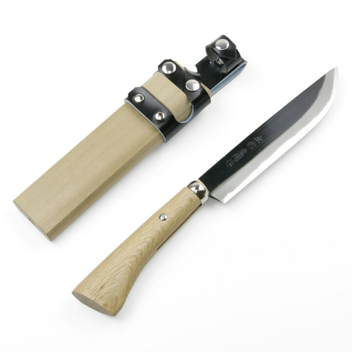 楽天市場】アウトドア用 黒打剣ナタ 180mm 青紙鋼 ツバなし 鞘付き（ 6 