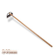 【大型商品配送B】鋼付 立鎌 窓明付き 240mm 木長柄 スウェーデン鋼製 日本製（窓明草削り 立鎌ホー 除草…