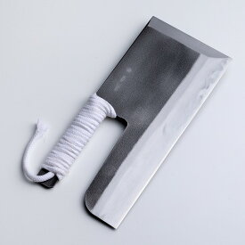 そば切り包丁 片刃 300mm 安来青紙鋼 鋼付 本刃付け ロープ巻き (麺切り 包丁 蕎麦切り包丁 蕎麦包丁 年越しそば うどん 日本製)