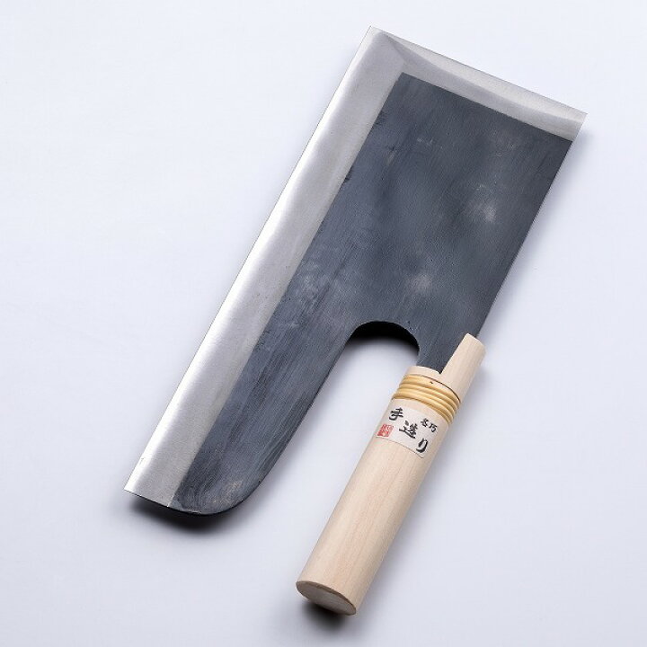 楽天市場】左利き用 そば切り包丁 片刃 300mm 安来白紙鋼 黒打ち仕上げ 