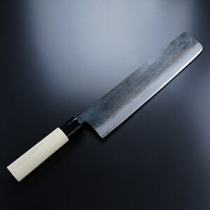 元兼 大型 菜切り包丁 300mm 青紙1号 割込み 黒打ち仕上げ 朴柄 土佐打ち刃物 極上品(和包丁 菜切包丁 土佐打ち刃物 極上品 黒打ち包丁 ネギ切り 白菜切り 野菜切り包丁 日本製)