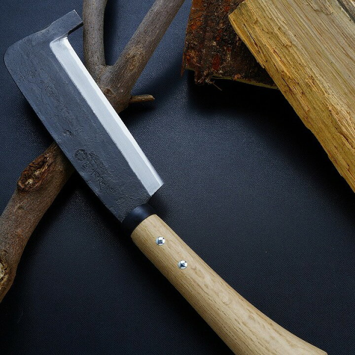 楽天市場】日野浦刃物工房 味方屋作片刃 ハシ付鉈6.0 白樫柄 刃当て 