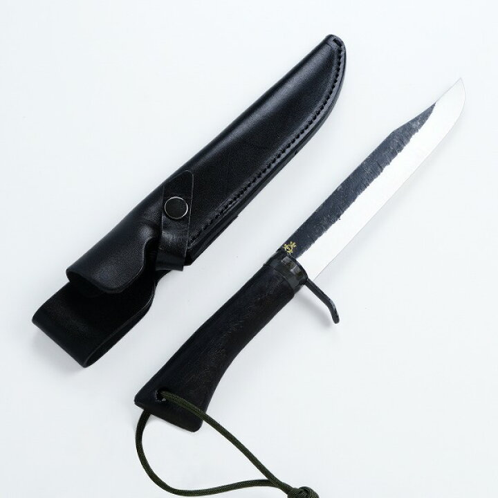 楽天市場】青紙鋼剣ナタ 180mm 黒打ち仕上げ 黒焼樫木柄 本革ケース付 
