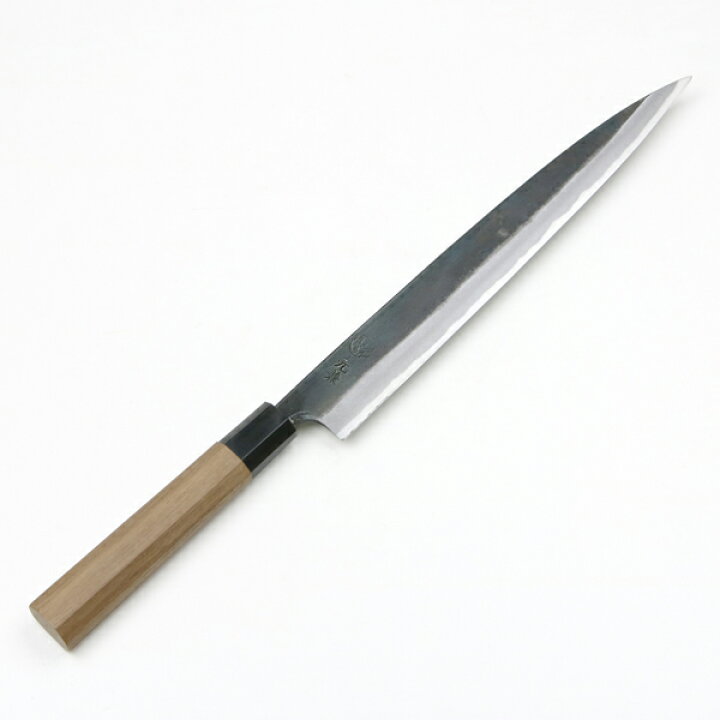 楽天市場】元兼 柳刃包丁 240mm 両刃 青紙1号 割込み 黒打ち仕上げ 