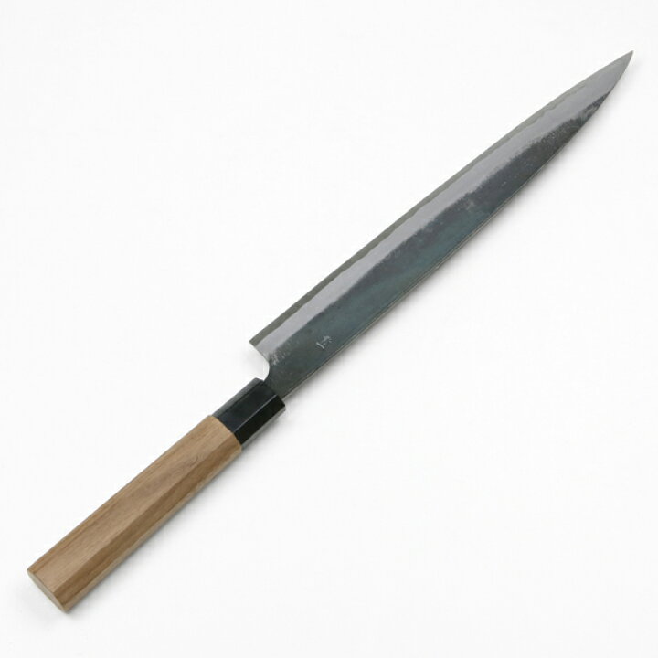 楽天市場】元兼 柳刃包丁 240mm 両刃 青紙1号 割込み 黒打ち仕上げ  