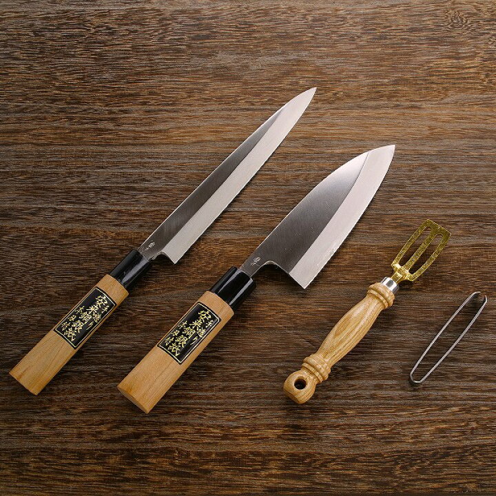 楽天市場】お魚捌き入門セット 銀三 ステンレス 柳刃包丁 片刃 210mm  