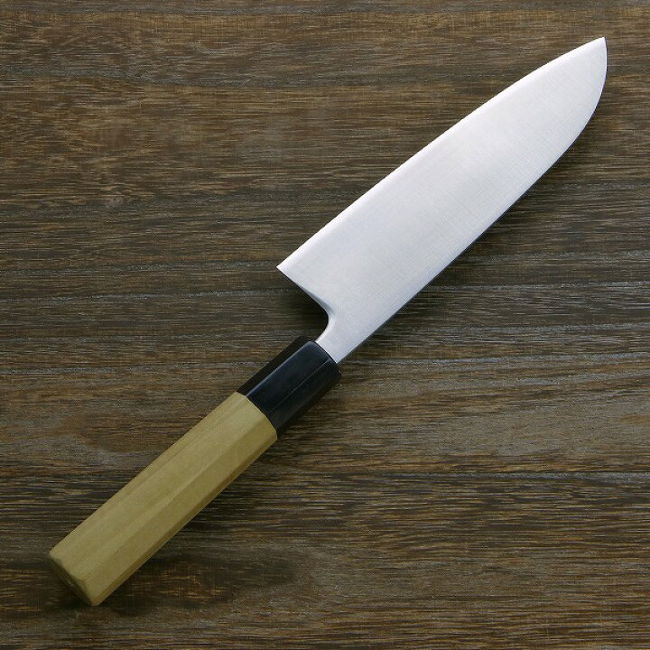 楽天市場】和三徳包丁 両刃 165mm 粉末ハイス 水牛八角柄 (和包丁 三徳  