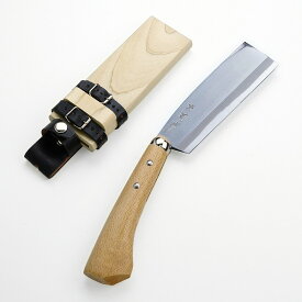 東周作 極上 腰鉈 両刃165mm青紙鋼 鞘付き 本職向け 営林署 仕様( ナタ アウトドア キャンプ 林業 薪割り 枝払い 草払い 鉈 )