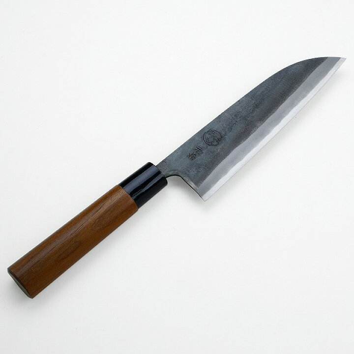 楽天市場】元兼 三徳包丁 170mm 両刃 青紙スーパー 割込み 黒打ち 