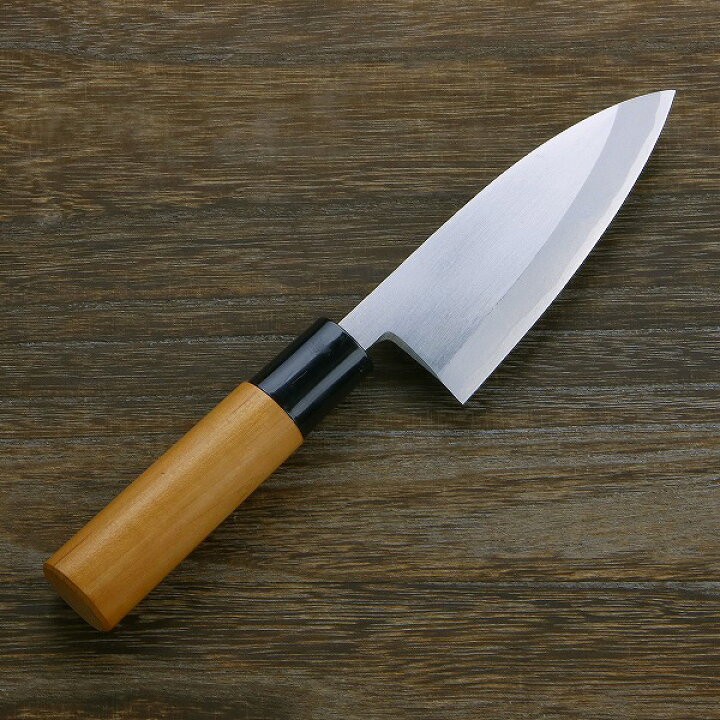 楽天市場】小出刃包丁 片刃 120mm 青紙2号 鋼付 桜柄 (和包丁 出刃包丁 