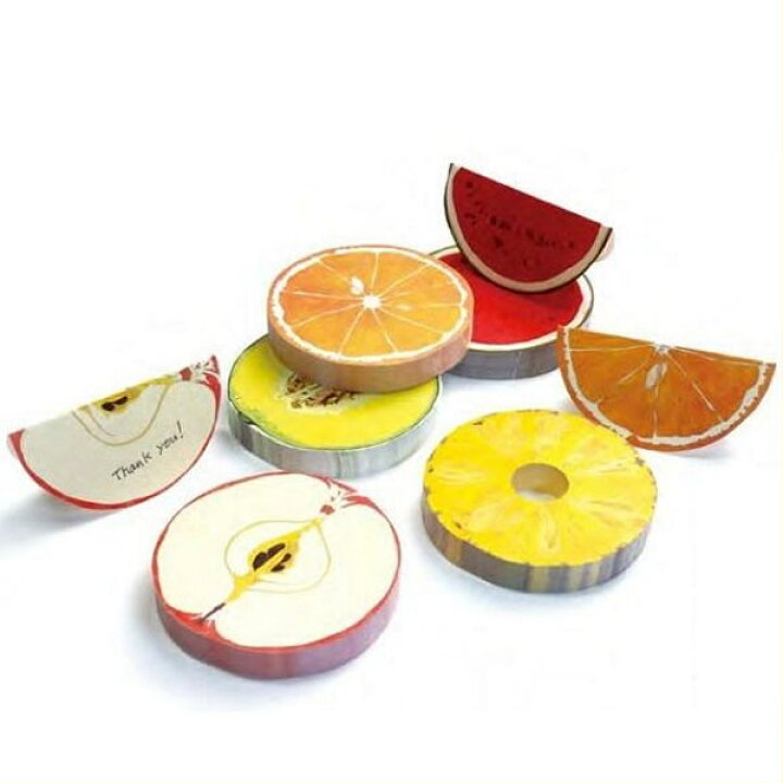 楽天市場】輪切り果物のメモカード！fruits block（フルーツブロック 