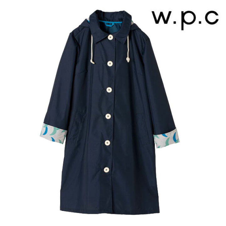 WORK COAT ネイビー R-1087 レインウェア ママ かわいい オシャレ おしゃれ 梅雨 雨 対策 シンプル 自転車 レディース メンズ キッズ 通学 雨合羽 雨具 通学用 通勤用 送迎 保育園 幼稚園 バイク 贈り物 プレゼント 素敵 ユニセックス かっぱ ワールドパーティー wpc レインコート マリンボーダー フード付き