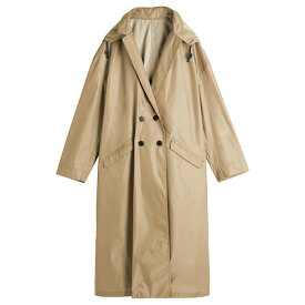 着脱式のフード付きレインコート！Wpc.TWILL CHESTERFIELD COAT（ツイルチェスターコート）ベージュ【雨具 防寒 アウター ワールドパーティー】 雨の日 台風 雪 雨 雨降り フェス 自転車 レイン レイングッズ 撥水 防水 カバー アウトドア レジャー 旅行 かわいい