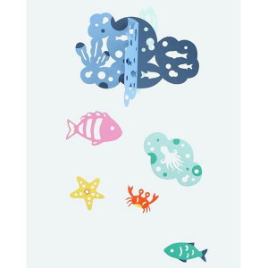 人気クリエーターがデザインしたモビール!海の仲間たち Happy Bubbles【DIY キット 子供 キッズ 紙 安全 イラストレーター】インテリア雑貨&キッチン雑貨のお店hono おしゃれ かわいい プレゼ