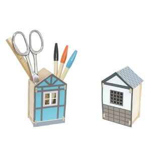木と紙で作るハウス型ペンホルダー!PLAY-DECO(プレイデコ)HOUSE インテリア雑貨&キッチン雑貨のお店hono おしゃれ かわいい プレゼント ギフト 内祝い 小物