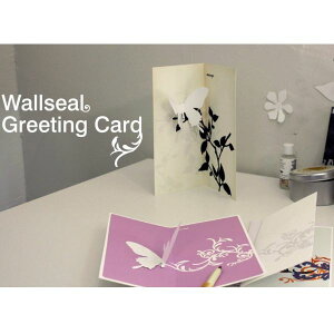 蝶が舞うグリーティングカード! Wallseal greeting card(4セット) 【封筒】【メッセージカード】【アンティーク】【手紙】 インテリア雑貨&キッチン雑貨のお店hono おしゃれ かわいい プレゼ